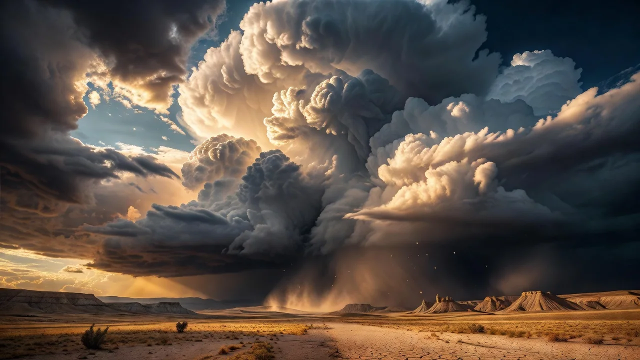 Anadolu platosu üzerinde yükselen kümülonimbus bulutları